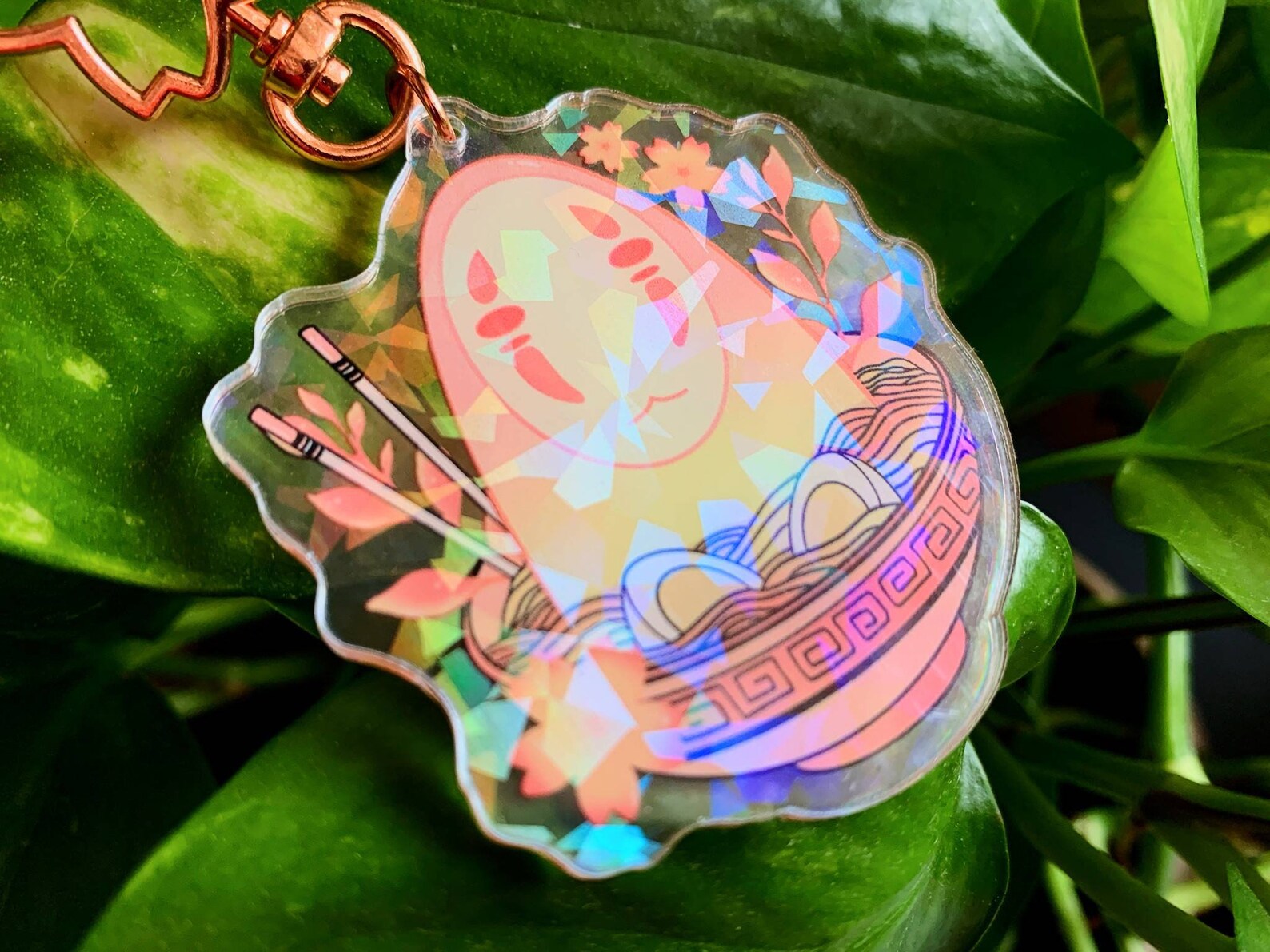 No Face Keychain / Holographic Keychain / Stationary / Acrylic Etsy