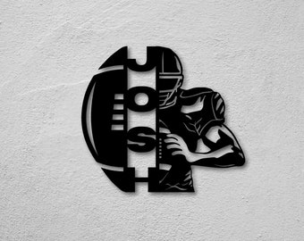 Custom Football Name Sign, Personalized Metal Football Sign, Football Room Decor, Custom Football Wall Sign, Football Gifts