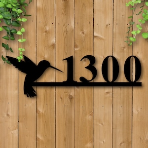 Housewarming Gift, Hummingbird Address Sign, Bird Address Sign, Home Address Sign, Address Sign, Metal Address Numbers, Metal Bird Sign