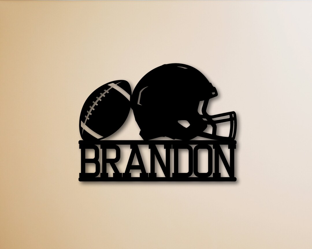 Custom Football Name Sign, Custom Metal Football Sign, Metal Football