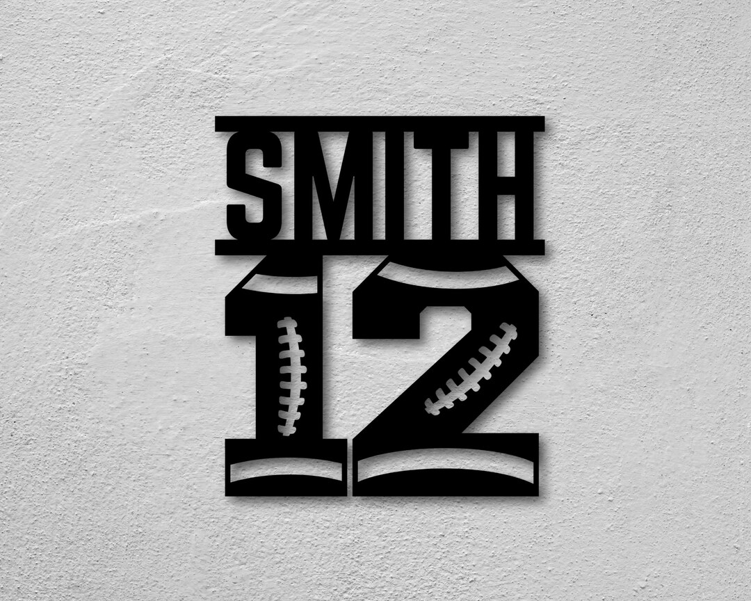 Football Name Sign, Custom Football Sign, Metal Football Sign