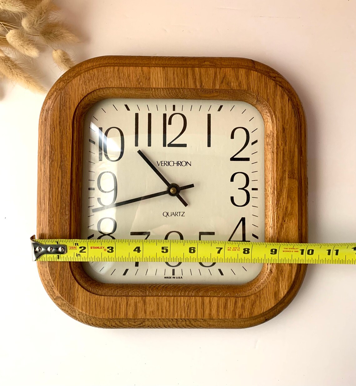 Vintage Verichron Quartz Mid Century Wood Wall Clock Etsy