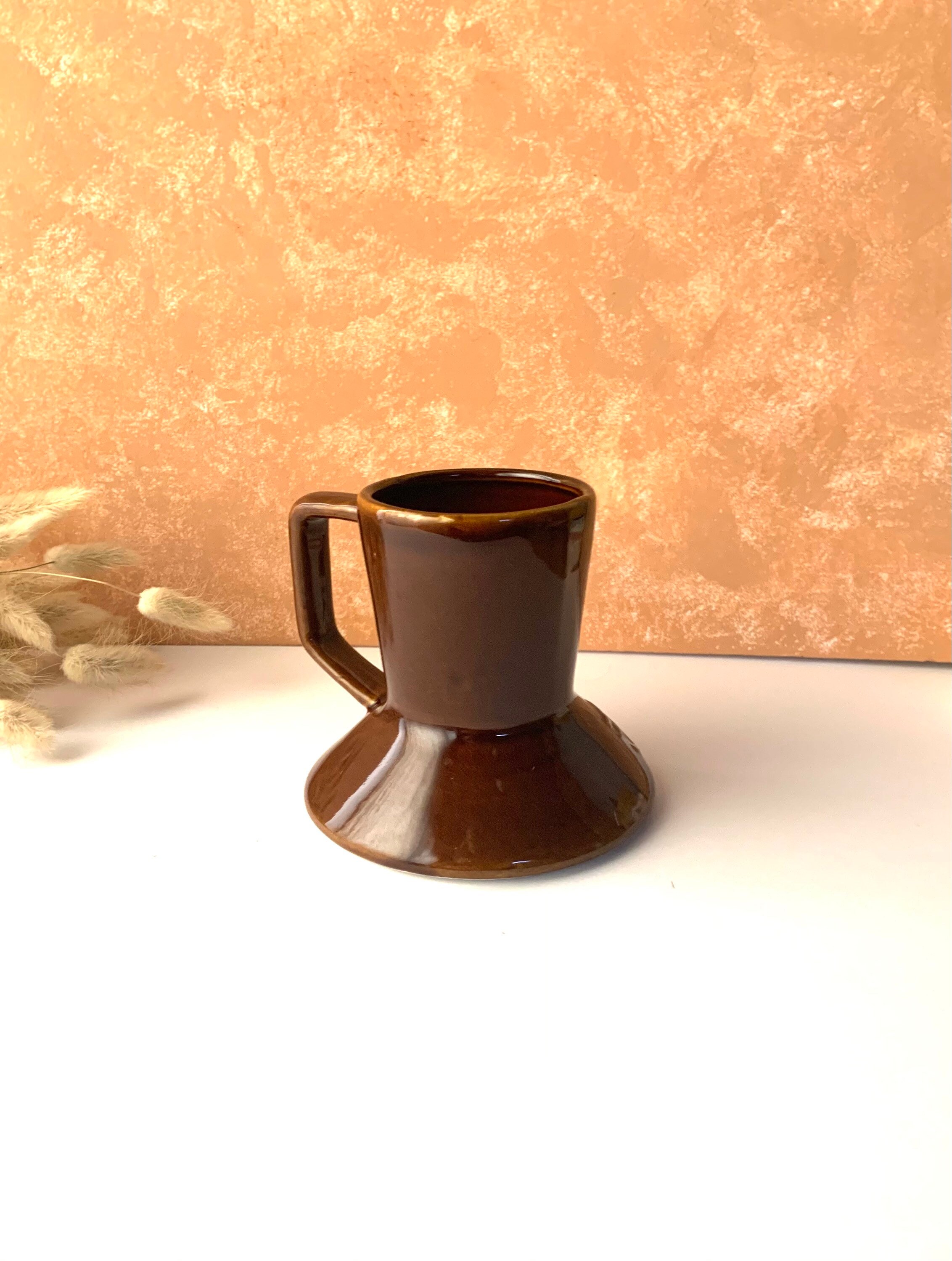 Vintage Brown Neutral No Spill Ceramic Mug Frangelico Etsy