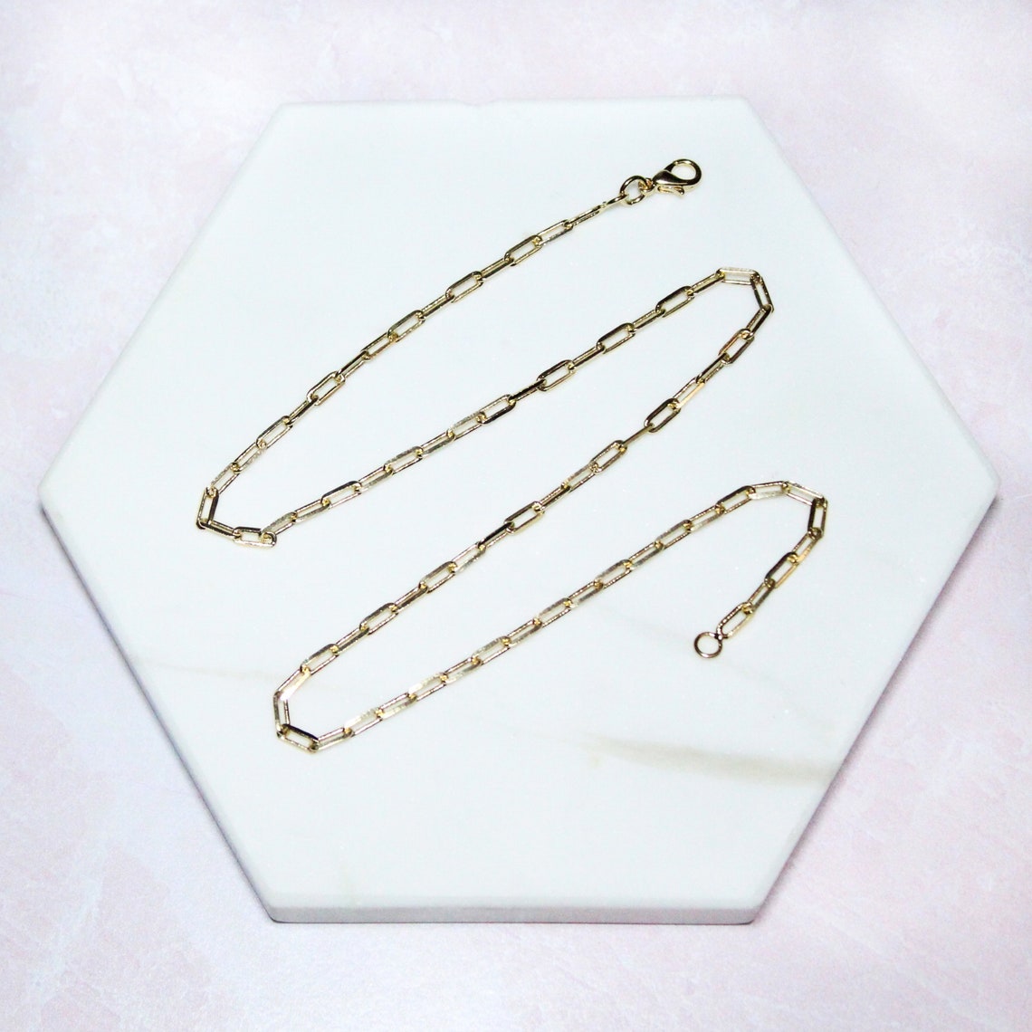18k Paper Clip Necklace Gold Filled Necklace Gold Filled Etsy