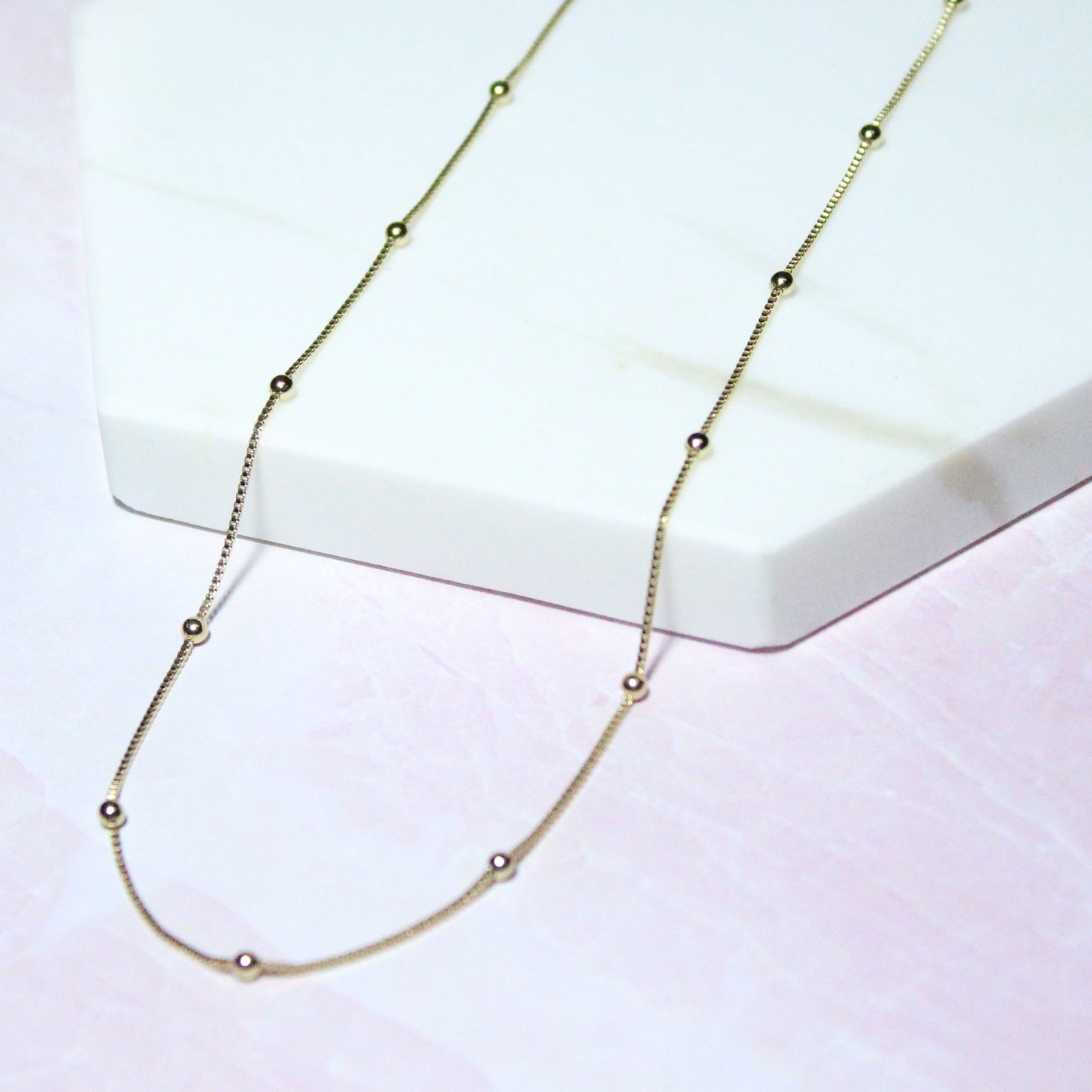 18k Gold Filled Round Ball Necklace Gold Filled Jewelry Etsy