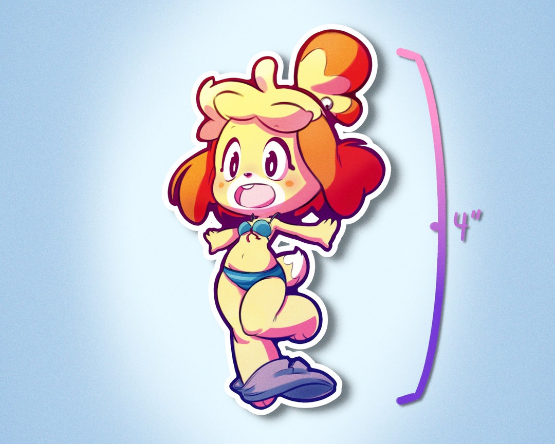 4 Swimsuit Isabelle Vinyl Sticker Etsy