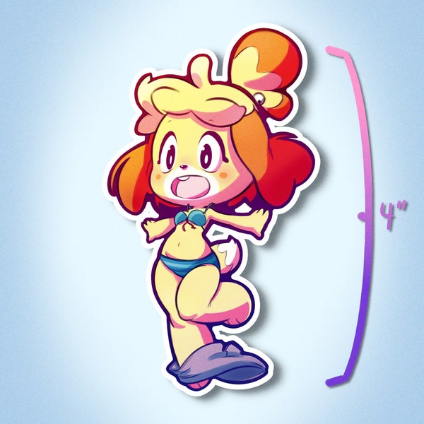 4" Swimsuit Isabelle Vinyl Sticker