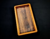 Handmade Cherry and Walnut Valet Catchall Tray