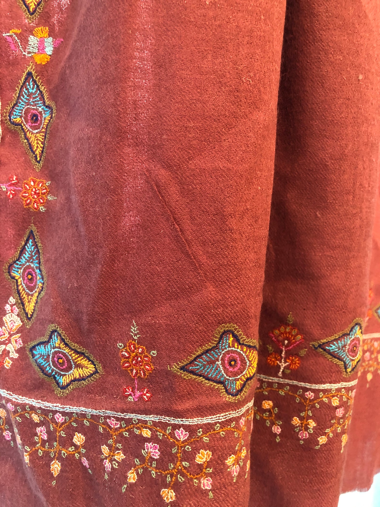 Indian Red Embroidery Scarf/Handwoven Scarf/Bridesmaid | Etsy