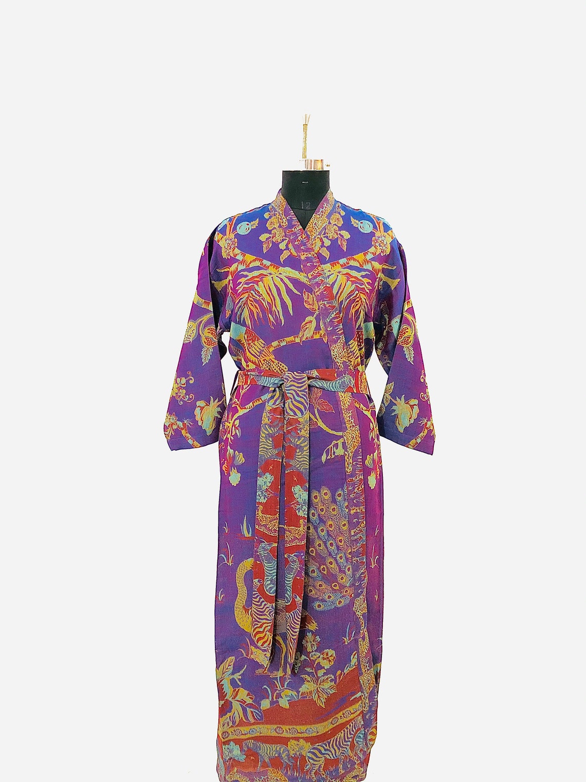 Womens Cashmere Silk Dressing Gown Luxury Reversible Bath Etsy