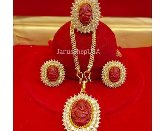 Ganesha Set Jewellery 24 Carat Dubai Gold Plated Excellent Quality!
