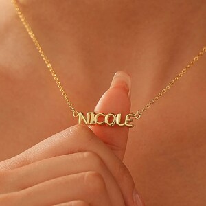Collar con nombre de burbuja 3D, globo redondo personalizado, regalo de joyería con letra inicial, collar con placa de identificación personalizada / regalo para collar de abuela MAMA