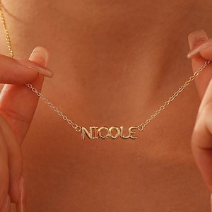 Collar con nombre de burbuja en 3D, Regalo de joyería con letra inicial de globo redondo personalizado, Collar con placa de identificación personalizada, Regalo para collar de abuela MAMA