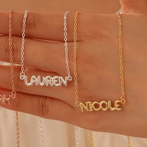 3D Blase Name Halskette, personalisierte Runde Ballon Anfangsbuchstaben Schmuck Geschenk individuelle Halskette | Geschenk für Oma MAMA Halskette
