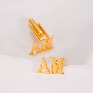 Custom Initial Cufflink, Monogram Letters Cufflink Gift for Him, Father Grandpa Gift, Men Accessories Groomsman Cufflink