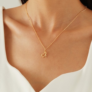 Personalisierte Herz Initial Halskette, benutzerdefinierte Buchstabe Liebe Anhänger Initialen Choker, personalisiertes Schmuck Geschenk für sie