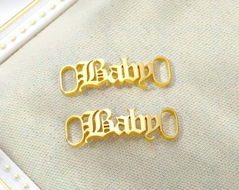 Personalized Name Shoe Buckle in Gold / Silver / Rose Gold Custom Air Force 1 Shoelace Clips Charm Shoe Accessories, Jewelry Gift for him
