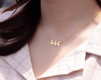 Dainty Angel Number Necklace - 111 222 333 444 555 666 777 888 999 Lucky Numerology Jewelry