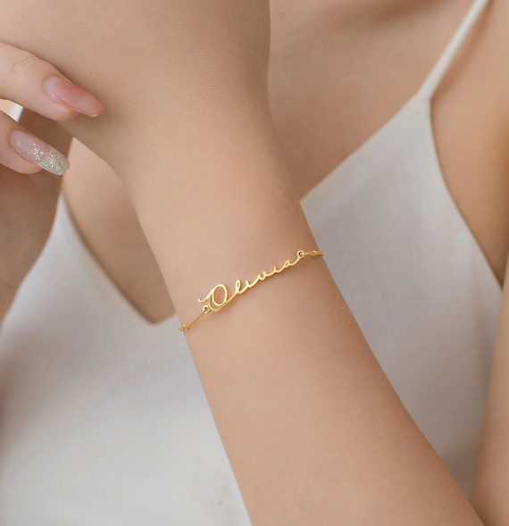 Custom Name Bracelets Gold Stainless Steel Bracelet Personalized Name Bangle  For Women Men Do Not Fade Cuban Chain Jewelry Gift - Customized Bracelets -  AliExpress
