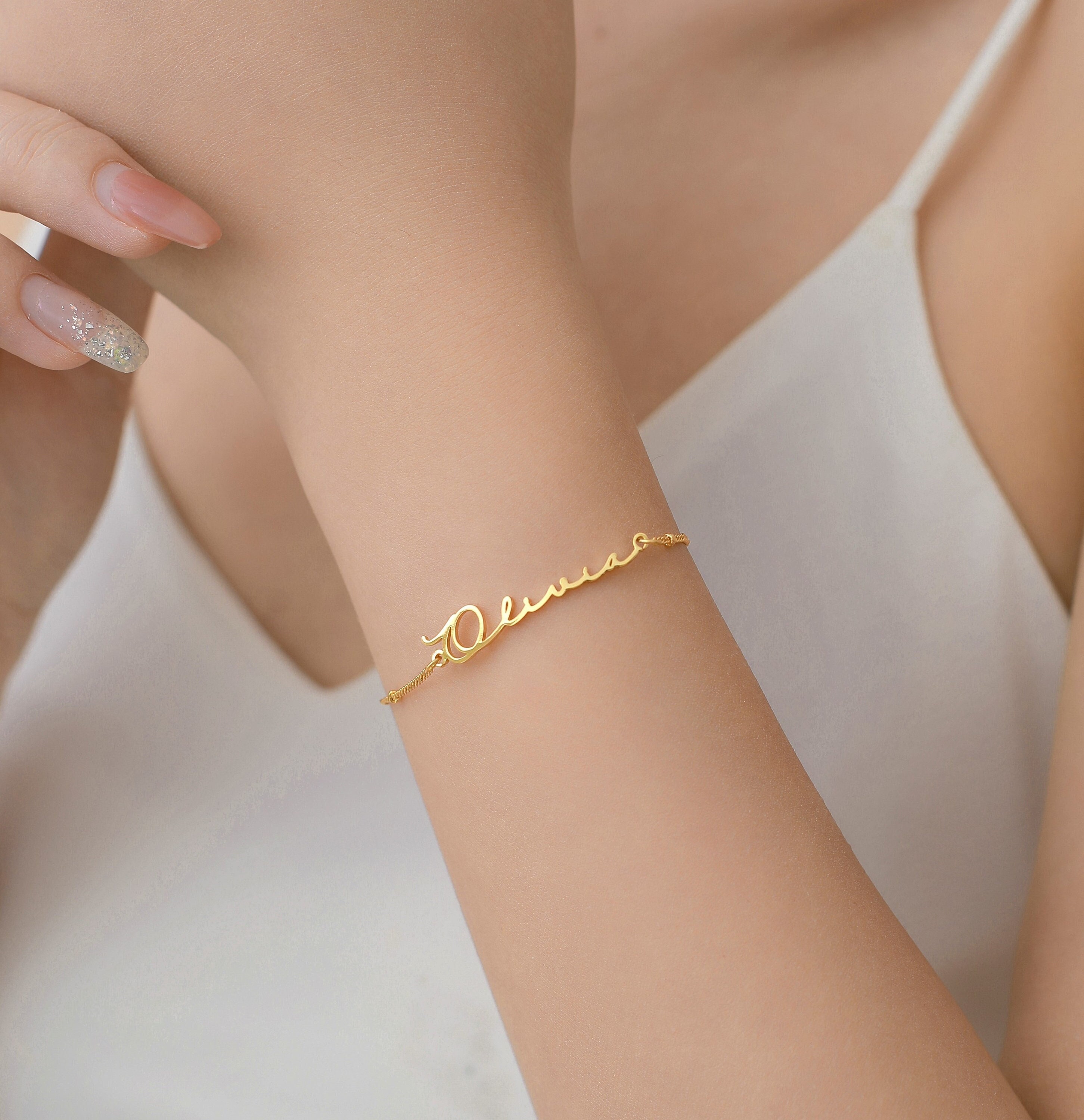 name bracelet gold for girl