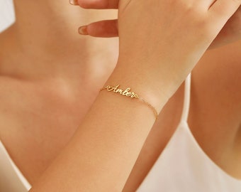 Sterling Silver Name Bracelet / Anklet, Personalized Jewelry Gift, Custom Name Bracelet, Customized Gift for Mom Name Ankle Bracelet