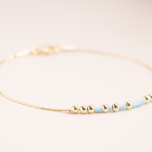 Custom Morse Code Bracelet, Custom Secret Message Friendship Couples Name Minimalist Personalized Dainty Seed Bead Chain Bracelet Men Women