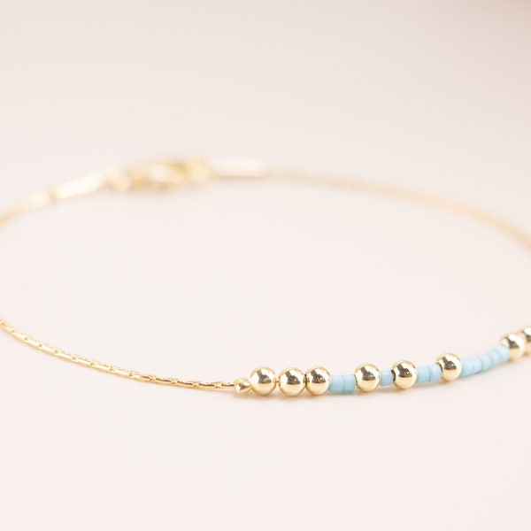 Bracelet en code Morse personnalisé, message secret personnalisé amitié couples nom minimaliste personnalisé délicat graine perle chaîne bracelet hommes femmes