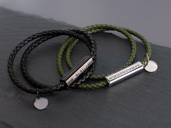 Etsy custom clearance mens leather bracelet