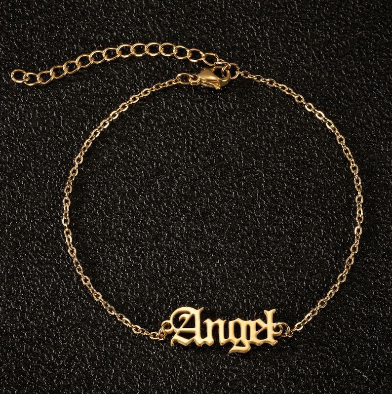 Custom Name Anklet in Gold / Silver / Rose Gold Color Etsy