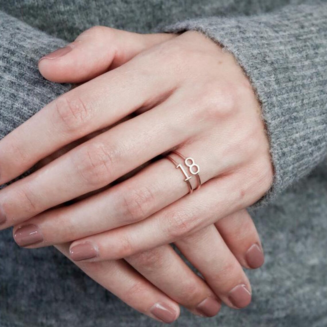 Personalize Custom Initial / Number Ring in Gold / Silver Etsy