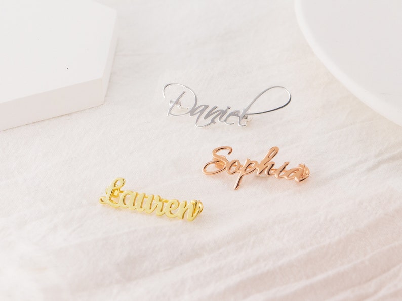 Custom Name Brooch in Gold / Silver / Rose Gold Personalized Etsy