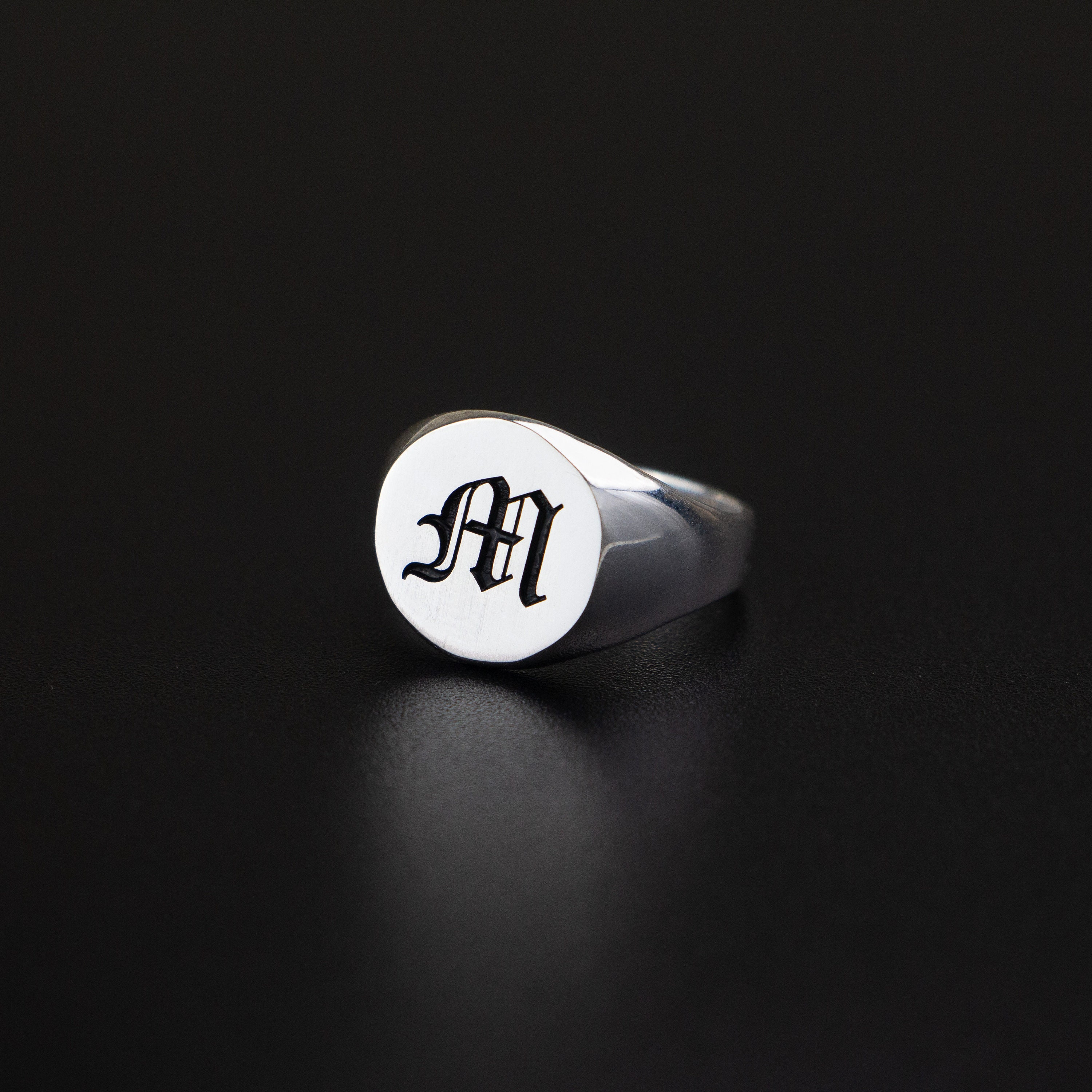 Old English Letter Ring Initial Ring Ring Gothic Etsy