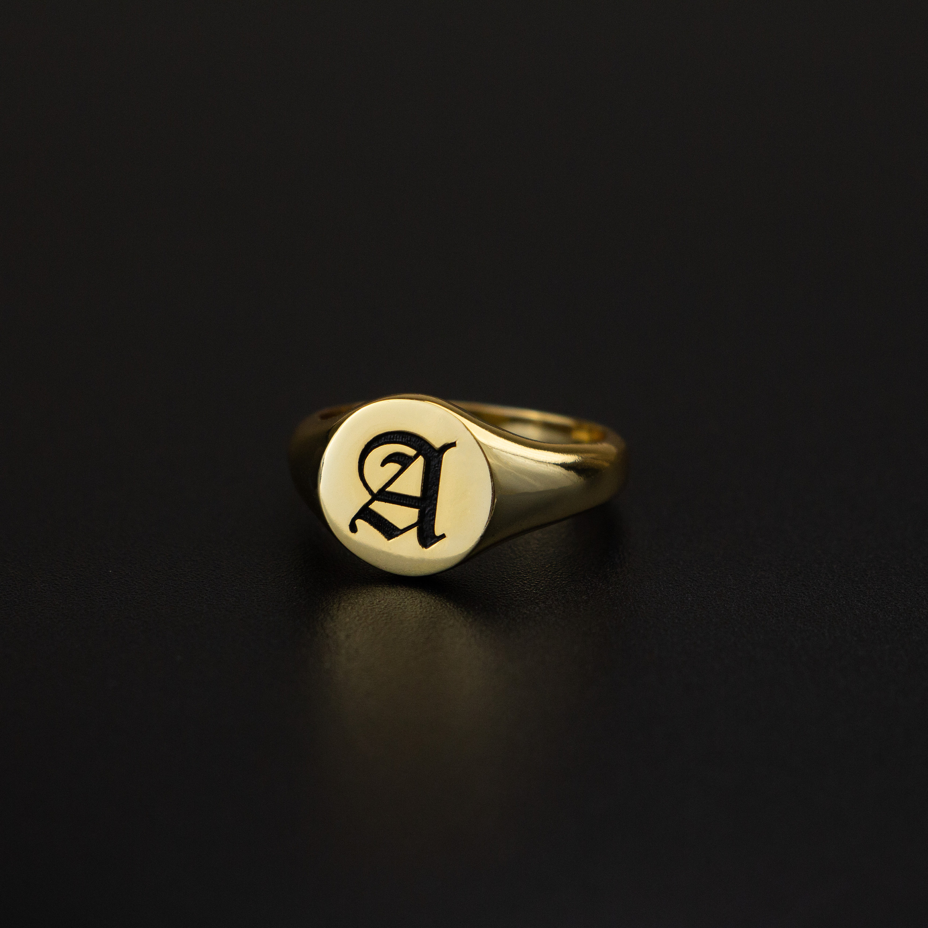 Old English Letter Ring Initial Ring Ring Gothic Etsy