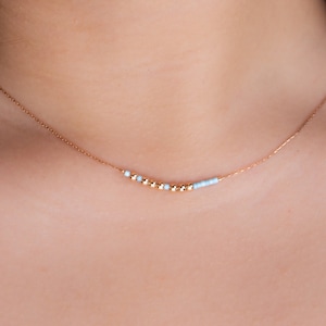 Collana di codice Morse personalizzato, messaggio segreto personalizzato Amicizia Coppie Nome minimalista personalizzato Delicato seme pergamena girocollo a catena