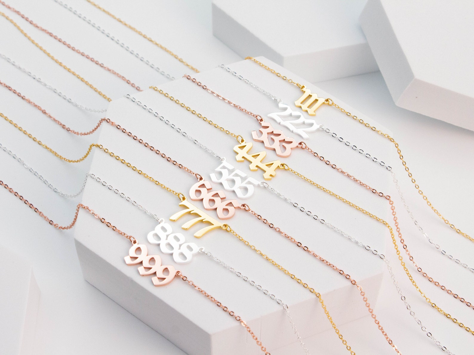 Angel Number Necklace 925 Silver Custom Number Year Necklace Etsy