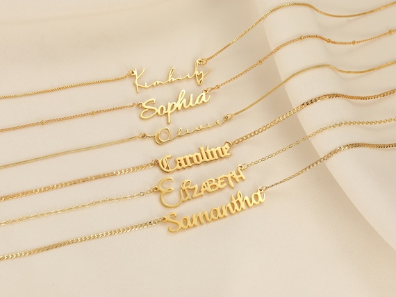 Baby name plate necklace best sale