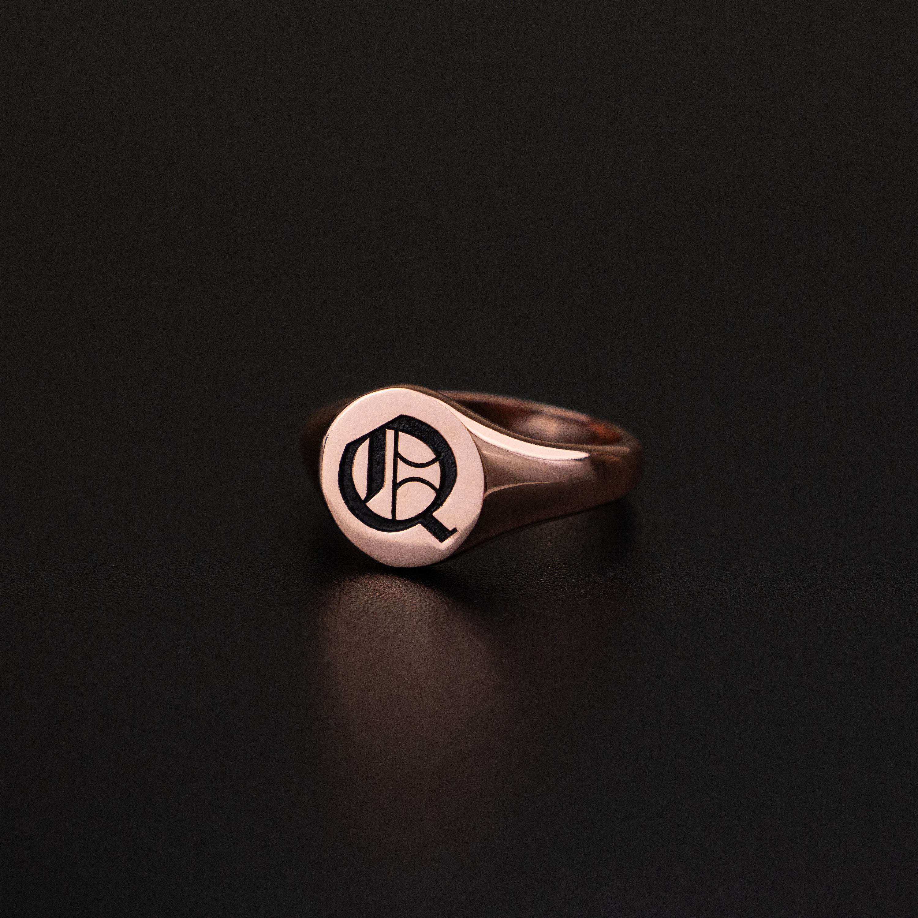 Old English Letter Ring Initial Ring Ring Gothic Etsy