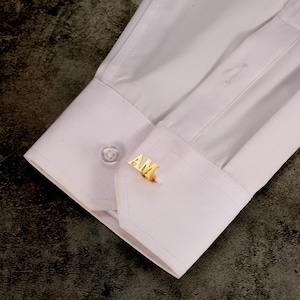 Gemelos iniciales personalizados, gemelos con letras monograma, regalo para él, regalo para padre y abuelo, accesorios para hombres, gemelos para padrino de boda