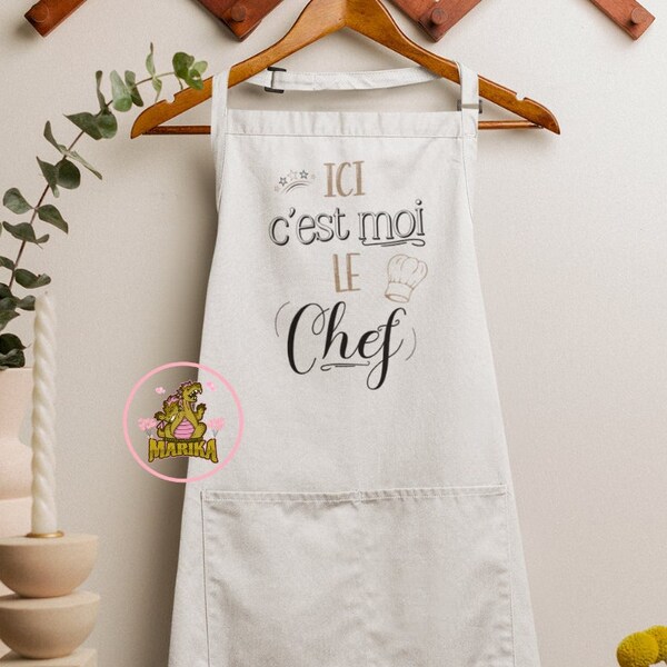 Tablier - Ici c'est moi le Chef - Cuisine - BBQ - Idée cadeau