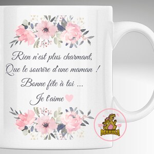 Mug - Nothing is more charming than a mother's smile!  Happy birthday to you ... I love you - Mother - Gift idea - Ceramic