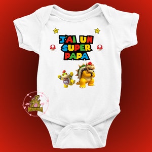 Diaper cover - I have a great dad - Mario style - Bowser - Bowser Jr. - Father - Gift idea
