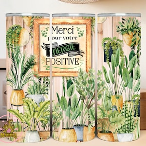 CUSTOMIZABLE insulated glass - Plant therapy - Be zen - Teacher gift - Educator gift - Plant passion - Personalized cup