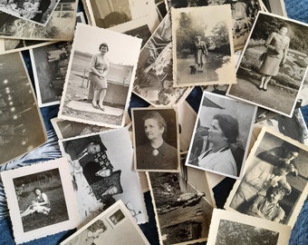 Vintage Fotos, alte Fotografien gemischtes Los der 1910 bis 1960 schwarz & weiß Foto Scrapbooks Assemblage Kunst Collage Junk Journal Kleber