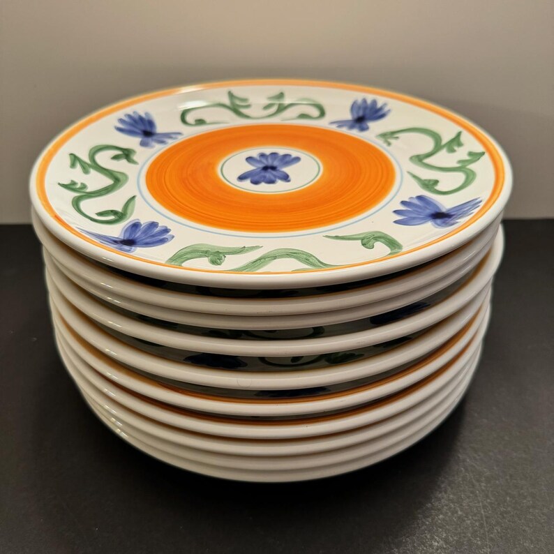 Caleca Sole Stoneware Dinner Plate | Italian Pottery Plate | Blue and ...