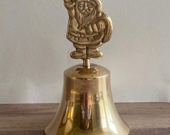 Brass Christmas Bell, Santa