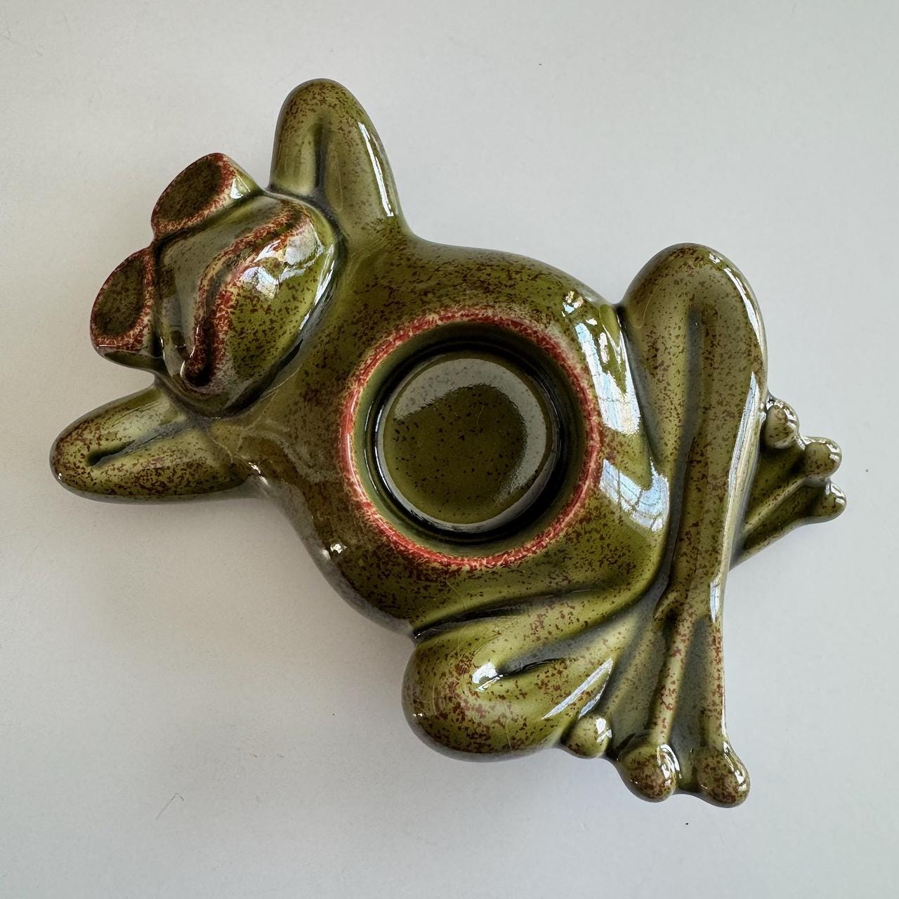Partylite Ceramic Frog Votive/tea Light Candle Holder, Lounging