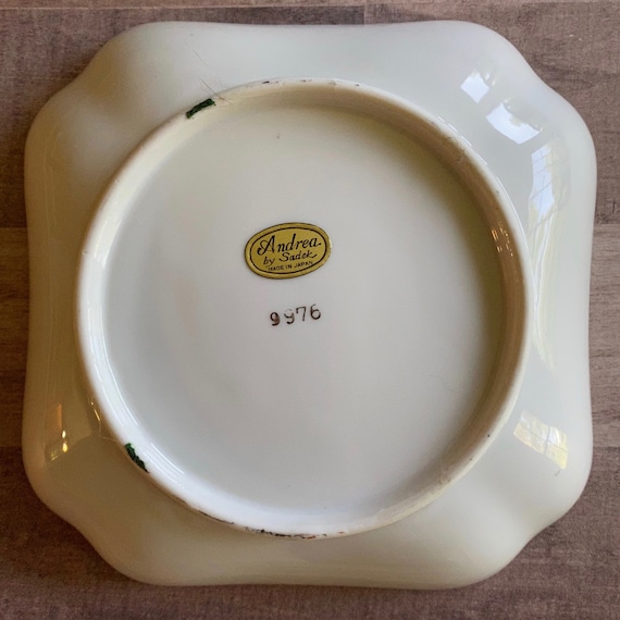 Andrea by Sadek Blue and Gold Plate With Flowers; Japan - Etsy