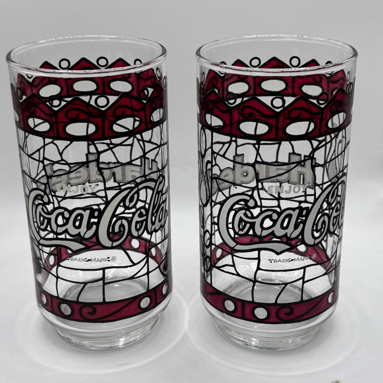 Coca-cola Hardee's Glassware 1976, Tiffany Inspired Stained Glass