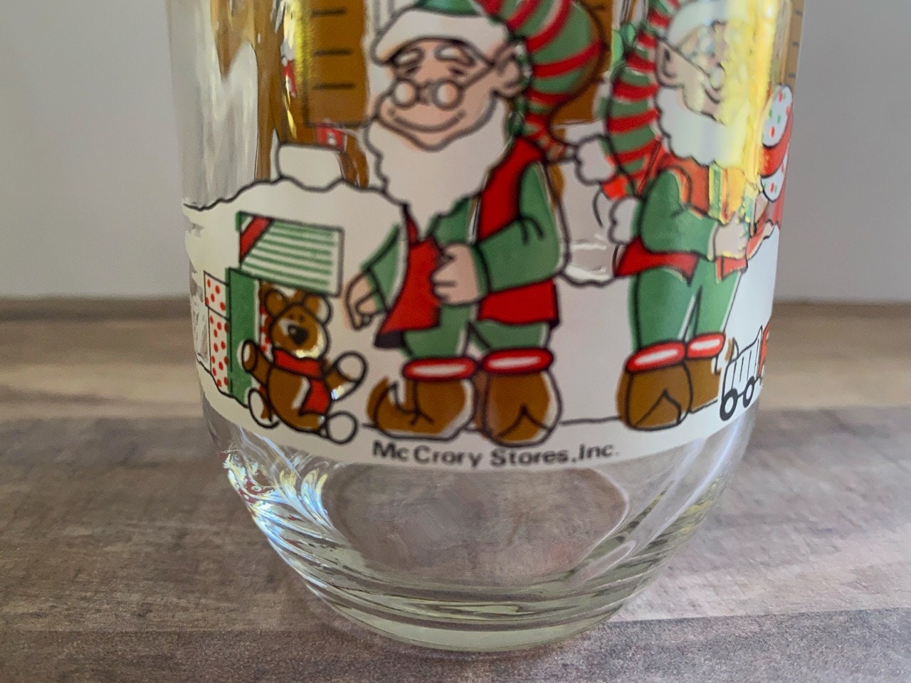 Mccrory Stores Coca-cola Christmas Glass, 16oz; Santa; Merry