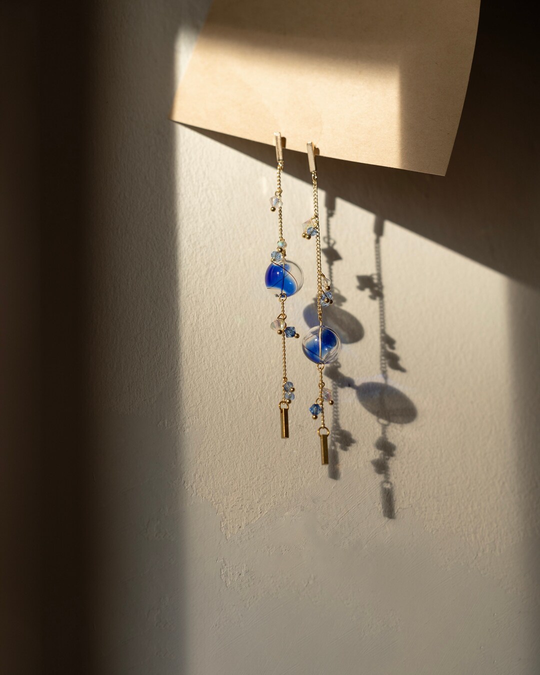 Chun Hanfu Dainty Suncatcher Glass Bead Earring, Spring Asian Valley